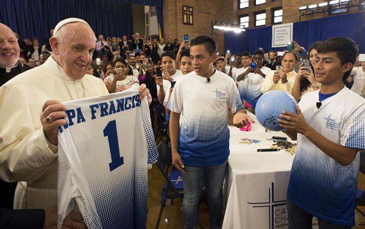 Pope Francis at East Harlem school