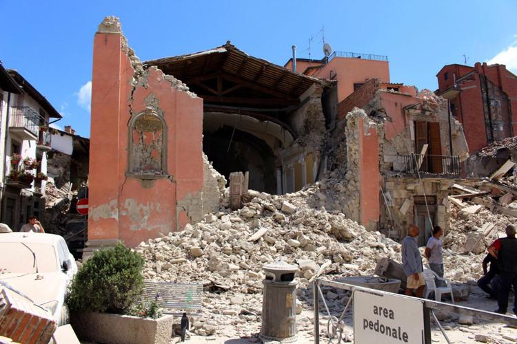 San Giovanni church Amatrice central Italy earthquake
