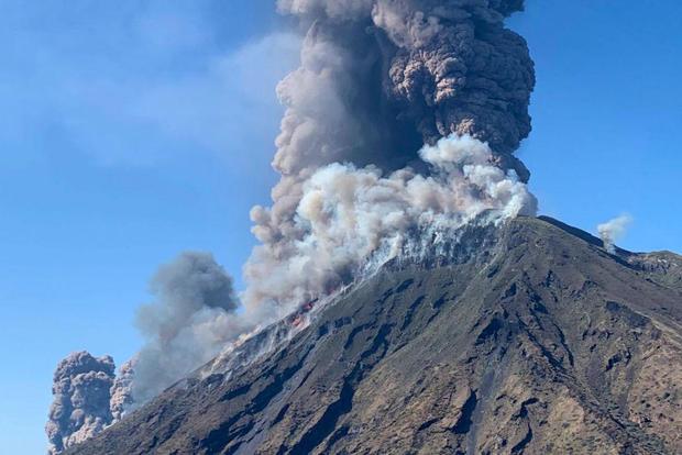 Stromboli volcano's July 2019 eruption Volcano Stromboli erupting