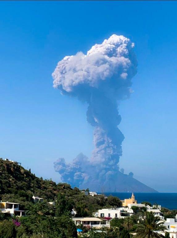 Stromboli volcano's July 2019 eruption Volcano Stromboli erupting