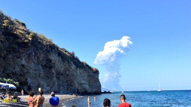 Stromboli volcano's July 2019 eruption Volcano Stromboli erupting