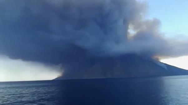Stromboli volcano's July 2019 eruption Volcano Stromboli erupting