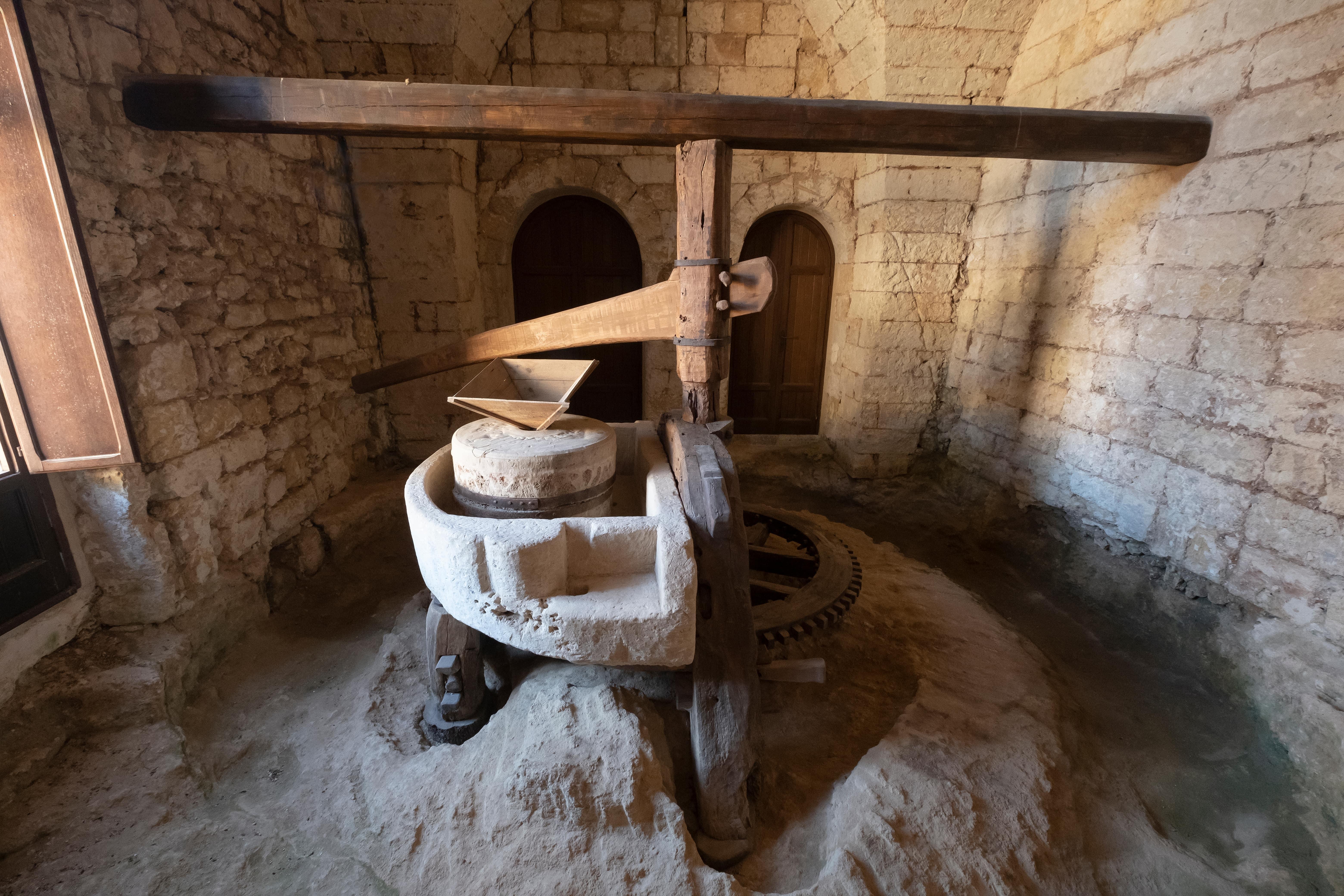 A historic stone olive oil mill in Calabria